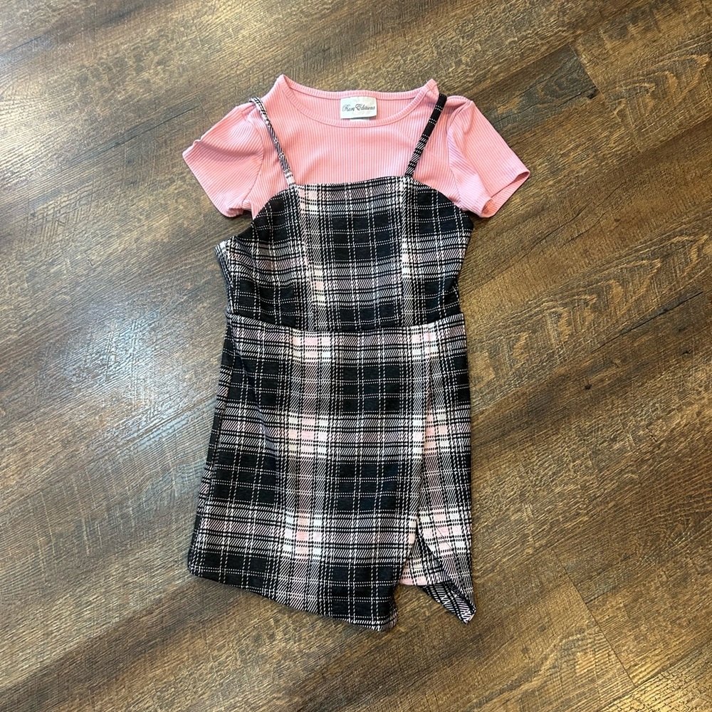 Rare Editions Pink Ribbed Top & Romper 8